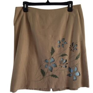 Mercer & Madison Tan Skirt with appliqué cutout